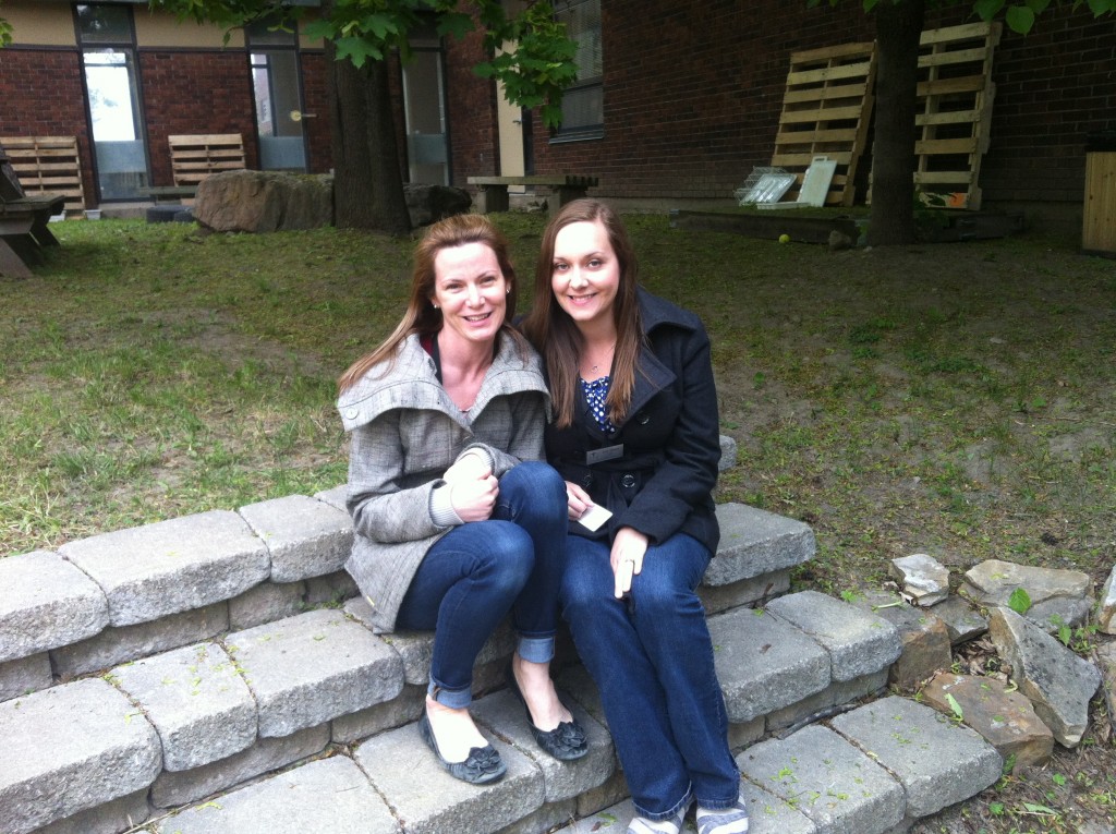 Tammy & Lara in the Outdoor Classroom (Courtyard).