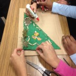 This is a sample of students working to produce a scale model for the culminating task.