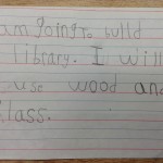 Sample of writing based on Minecraft creation by a reluctant gr 1 writer