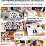 Using sticker tiles to create symmetry on grid and plain paper