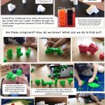 Students were challenged to create a variety of structures using three or four cubes
