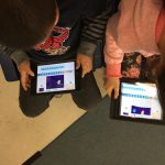 During hour of code, students were coding with ScratchJr and other various coding apps