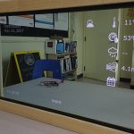 The mirror shown after a touch event where current weather information is shown