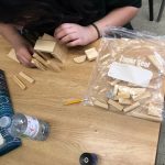 Building 3D shapes using wooden blocks