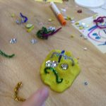 Children used playdough and other materials to investigate their feelings