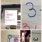 The students used the iPad to take pictures of different numbers they could find. They then used PicCollage to group the same numbers and then added text to their document. 