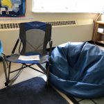 A simple rocking chair accessible to students in the classroom is a great way for students to give their bodies movement but remain in the classroom. 

Bean Bag Chairs also offer a quieter solution for students when they need a break.