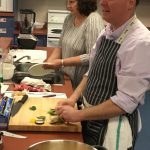 We held a cooking class with a professional chef for staff. He gave tips and techniques to help busy people with healthy meal prep and ideas.