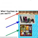 Students found and created fractions from around the school.