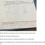 Student took picture of their work and included their own feedback.